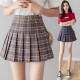 Ou Si Mai skirt women's pleated skirt spring style plaid skirt women's fashionable high-waist versatile anti-exposure a-line skirt women's GGZ61110 blue plaid XL