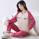 Qianzhiya (Qianzhiya) Pyjamas für Mädchen im Herbst und Winter verdickte reine Pure Cotton Mezzanine Langarmed Home-Kleidung sowie Baumwollluft-Baumwollwärme dünne Baumwollset MFT-15272# Frauen M/160