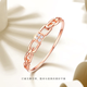 Zhongyi color gold diamond ring 18k rose gold ring interlocking ring au750 ring personalized versatile women's 18k rose gold diamond ring No. 10