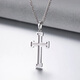 TTMIX platinum pendant for men platinum pt950 cross frosted pendant with anti-slip design on the back 5.1-5.3g + leather cord