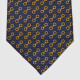 GUCCI Horsebit Mulberry Silk Jacquard Tie Blue and Yellow One Size