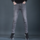 
Fan Litai autumn and winter plus velvet thickened smoke gray jeans for men slim feet fashionable casual simple men jeans long trousers QQ 1049 gray 33