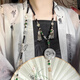 Xinshe Hanfu Jupe à cheval à cheval Dark Long Garland Soft Garland Pildories For Women New Chinese Style Red Chinese Festival Gift [Shenyin] Garland Collier avec Cloud Back