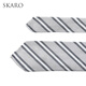 SKARO [linen cotton fusion mulberry silk] suit tie men's business formal suit suit diagonal stripes gray and white twill SKM841 ordinary suit