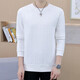 List of new spring and autumn sweatshirts for men, long-sleeved T-shirts, Korean style slim-fit bottoming shirts, trendy jacquard tops, white L (120Jin Jin is equal to 0.5kg -140Jin Jin is equal to 0.5kg)