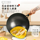 Kajunqi Japanese brand ultra-light iron pot uncoated wok non-stick wok wok old-fashioned household gas stove cooking pot 32cm round bottom wok with lid spatula 32cm