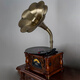 Jinmo retro gramophone mini small vinyl record player Bluetooth old antique flow sound machine solid wood gramophone S7 CS7 brown - rechargeable and plug-in dual-use - free genuine records