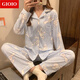 GIOIO新款ins日系卡通KT猫睡衣女学生甜美可爱长袖长裤宽松家居服套装 9227 M