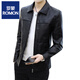 Lomond Lederjacke für Männer im Herbst und Winter Slim Fit plus samt verdickte warme winddichte Jacke für Männer vielseitiger, lässiger neuer Stil Jacke 9902 Schwarzer regulärer XL