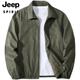 JEEP SPIRIT Autumn and Winter Men's Business Casual Youth Lapel Double Laminate Jacket Jacket Men Outdoor Working Washed Cotton Top Military Green (Cotton) Thick M