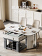 
Ruxi [Solid Wood Dining Table] Mahjong Machine Fully Automatic Long Table Round Table Dual-Use All-in-One Home Machine Bass Chess and Cards Machine Cream Wind Wood Shadow-rounded Seven-Piece Set 12799