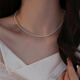 
QMXD2mm Slim Shishijia 3mm Xiaomi Pearl Pearl Necklace Women's Clarbone Chain Necklace Artificial Pearl Birthday Gift Valentine's Day 4MM Necklace (90% of people choose)