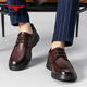 Bull Family Lederschuhe Herren Frühling Neues hohl atmungsaktives britisch -Stil -Männergeschäft Casual Schuhe Arbeitsausrüstung Pendler formelle Schuhe Männer braun [pünderten Stil] GN124101148 39 (Lederschuhgröße)