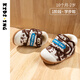 Kids.ing Autumn and Winter Collection Children's Toddler Shoes Winter New Boys' Cotton Shoes Plus Velvet Warm Baby Girl's Children's Shoes Non-Slip Brown Velvet 18 Suitable for Feet Length 11.5cm