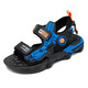 Xuantus children's sandals men's new summer boys' sandals medium and large children's soft sole non-slip children's student sandals black and blue size 33