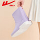 Pull-back rain boots for women, waterproof fashionable rain boots for women, adult outer wear, mid-tube rubber shoes, soft-soled water shoes for catching the sea, Taro Purple|013 38