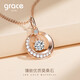 Grace Girl 18K gold moissanite necklace women's light luxury clavicle chain birthday Chinese Valentine's Day birthday gift for girlfriend and wife
