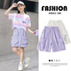 
Pitt Pitt Girls Sports Shorts Summer 2025 New Children's Cropped Pants Thin Summer Mid-Pants Girls' Children's Labor Pants 9922 White (Cotton) + 18442 Purple (Cotton) 150 cm