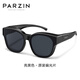 帕森（PARZIN）可套镜儿童偏光太阳镜 男女童通用防晒墨镜6-8岁 PZ12109 亮黑色