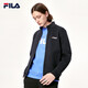 
FILA official men's knitted casual zipper jacket top autumn and winter stand collar business men's commuting jacket Legendary blue-NV XL 180/100A