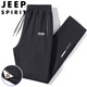 JEEP SPIRIT Jeep sweatpants men's spring and autumn casual pants for middle-aged and young people solid color loose trousers black straight 3XL