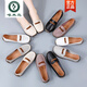 Woodpecker Beanie Women's Shoes 2025 New Summer Sandals Genuine Leather Flat Shoes Breathable Soft Sole Hollow Summer Mom Shoes 826 Black Hollow 35