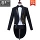 Jeep (JEEP) light luxury new stage host chorus conductor uniform men's slim dress magic suit tuxedo suit men's suit black + white hot diamond 170 (M) height 170 weight about 125