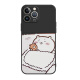 Mei Ten Cent (MSMF) creative new cute style chiikawa jii Xiaoba Apple phone case ultra-thin anti-fall lens full-inclusive liquid soft silicone protective case suitable for couples men and women [Rude's Cube texture black] Jii-MF11304Y iPhone16ProMax