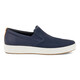 ECCO Herrenschuhe Leinwandschuhe im Freien Freizeitschuhe Single Schuhe Stoffschuh ein Fuß niedrig flacher Mund atmungsaktives Licht und stetig Frühlings- und Sommer Marine/Marine/Lion [Dunkelblau] 40