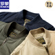 ROMON high-end new bomber jacket men's pure cotton short loose large size workwear baseball uniform men's spring and autumn casual military green XL