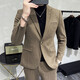 Jess Wollanzug Jacke Herbst und Winter Dicke Business Official Casual Anzug Set Korean Slim Slim Set Grey (einteiliger Anzug) L (110-125jin [Jin gleich 0,5 kg]))