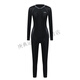 Ouston swimsuit women's one-piece long-sleeved trousers sun protection quick-drying conservative hot spring jellyfish suit snorkeling surfing wetsuit for women black gray swimming cap earplugs nose clip L 100-115Jin Jin equals 0.5 kg