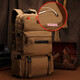 Trendy Generation Rucksack für Männer mit extra großer Kapazität Geschäfts Reisebag Canvas Herren Rucksack Rucksack Outdoor -Gepäcktasche Bergstasche Khaki große Größe [Erweiterbare Kapazität 80 l + Schuhbehälter]