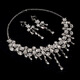 Rongxia Korean exquisite bridal jewelry necklace and earrings set party dress wedding dress diamond jewelry silver necklace + ear needles