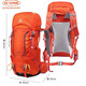 Aiwang Aiwang outdoor mountaineering bag suspended backpack large capacity travel backpack camping hiking bag back cycling bag 40 liters red + suspended breathable backpack system + rain cover
