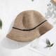 Siggi sun protection hat for women spring and summer sun protection retro small pot hat vacation fisherman hat sun hat foldable cool hat straw hat temperament coffee M (56-58CM)