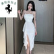 溥畔宴会晚礼服裙女平时可穿气质年会主播服装女夜晚总店性感吊带抹胸 黑色 513 S