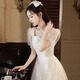 Vestido de noche de color champán de Libaixin para mujeres 2025 Nuevo nicho de lujo de lujo de alta gama de alta gama Falda de graduación de graduación de champán M sugiere 90-100 Jin [Jin es igual a 0,5 kg]