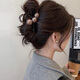 Two lifetimes of happiness elegant temperament beads grab clip medium-sized hair shark clip hair clip women 2025 new high-end hair accessories on the back of the head tea transparent bottom clip [deep coffee]