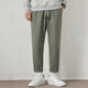 Jean-Vis Summer Nuevo pantalones casuales para hombres sueltos rectos 2025 Nuevos pantalones de verano de nueve puntos cómodos 9904 caqui gris + 9904 claro caki m