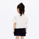 Little MO&Co. Children's Clothing Girls' Puff Sleeve Doll Collar Short Sleeve Tops Little Girls Children's KBD1TOP007 Yellow and White Checkered Color 120 120/60