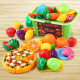 Leti Children's Toys Simulation Play House Toys Vegetables and Fruits Pizza Cake Cutting Toys Girls Kids Kitchen Cooking Toys Baby Cutting Fruit Set Birthday Gift