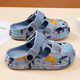 Hongxing Tong Ke Boys Pantoffeln Sommer Indoor Non-Slip 2025 New Children's Zwei-Schleuder-Höhlenschuhe Jungen Beach Schuhe Sommer A5802 Blau Single Layer 34 Größe