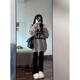 DXOT2025 new sweater for women for small people in autumn and winter, thickened, loose, lazy, soft, glutinous milk, fufu sweater trendy gray version S recommended 80-95Jin Jin equals 0.5 kg