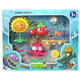 Pflanze gegen Zombie Spielzeugset können Eisene Eisen Barrel Riese Roadblock Zombie Doll Kinderspielzeug Geschenkbox Set 686-66 Muschel Zombie + Reed YS + Boomerang Shooter + Sun starten