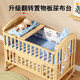 ULOP (ULOP) Krippe Massivholz lackfrei bewegbares Spleißbaby-Bett Multifunktional Windel Tisch Neue Krippe [gegebenes 5-teiliges Set + Moskitonetz + Brown Pad]