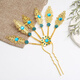 LEMIAO new Dai style hairpin for women peacock leaf hairpin alloy diamond-encrusted Thai ethnic style leaf hairpin accessories for women color
