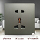 Type 86 multifunctional five-hole wall plug British-style electric panel three-hole European standard Hong Kong and Macao version international universal socket white