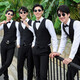 Ning Xinyan best man dress white shirt brother group clothes wedding suit dress men's suit vest strap summer shirt clothing long sleeve shirt + bow tie (SJ) L