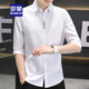 Romon (Romon) Shirt à manches 7-quart de la soie de glace pour hommes à manches courtes à manches minces élastiques décontractées et à la mode à la mode 630 verts + 684 noir 4xl (160-175jin [Jin est égal à 0,5 kg]))